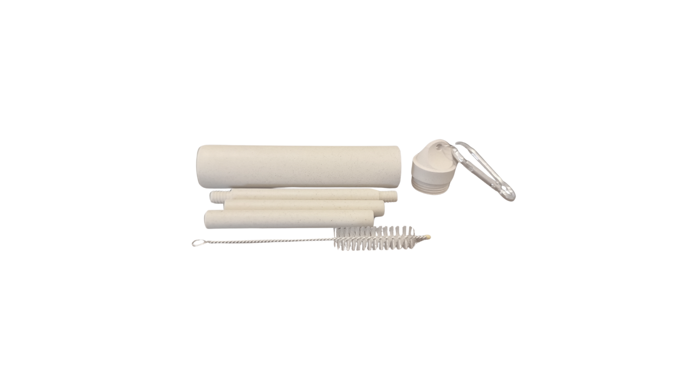 set straw + cleaning brush KLARAN natural 12.5x2.3